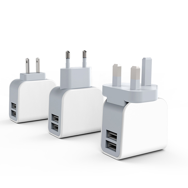英規(guī)、美規(guī)、歐規(guī)3.1A雙USB充電器-ST30