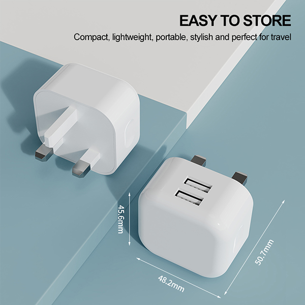 英規(guī)雙USB旅充充電器-ST410