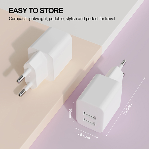 歐規(guī)雙口USB充電器-ST530S