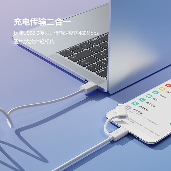 2.4A 二合一數(shù)據(jù)線